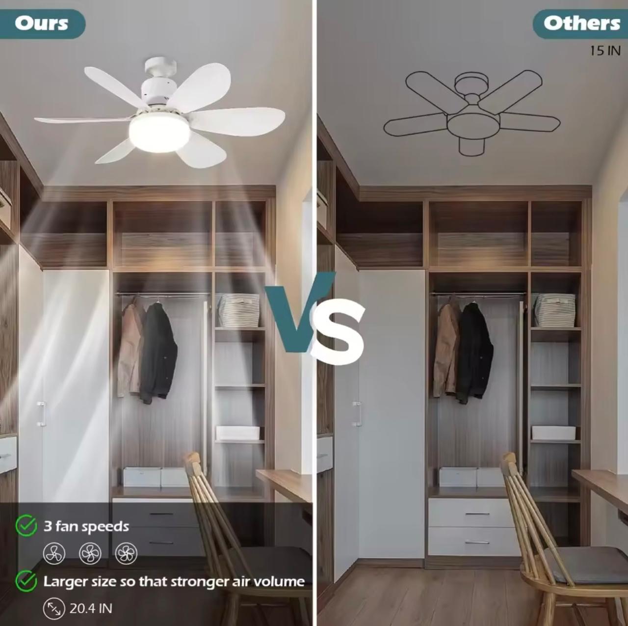 Ventilador LED Inteligente 2 en 1 con control Remoto