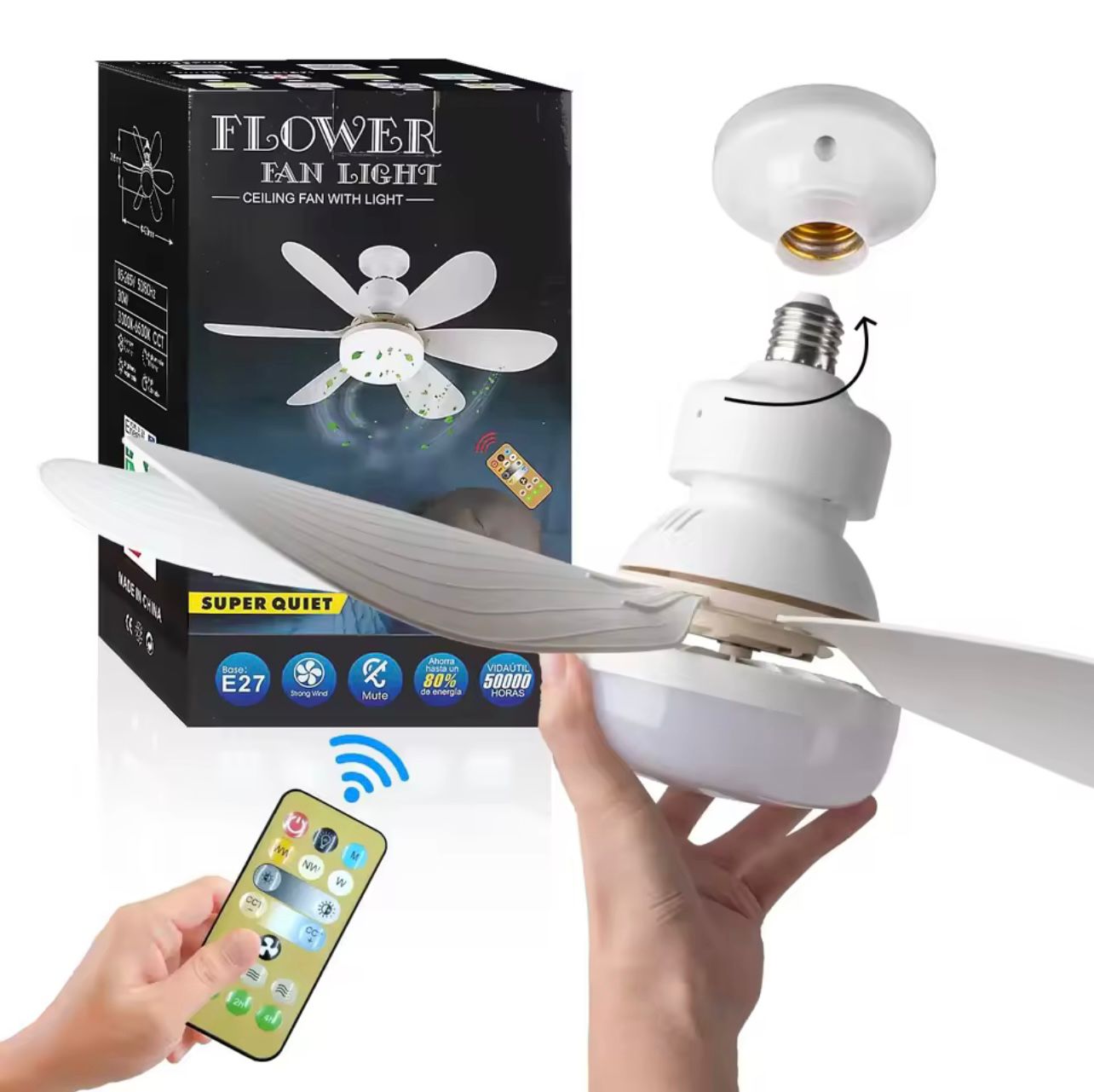 Ventilador LED Inteligente 2 en 1 con control Remoto
